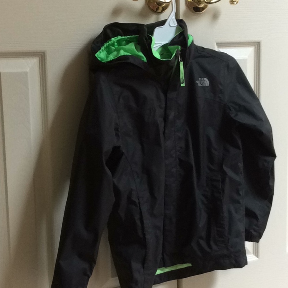 North Face rain jacket, boys M 10/12.